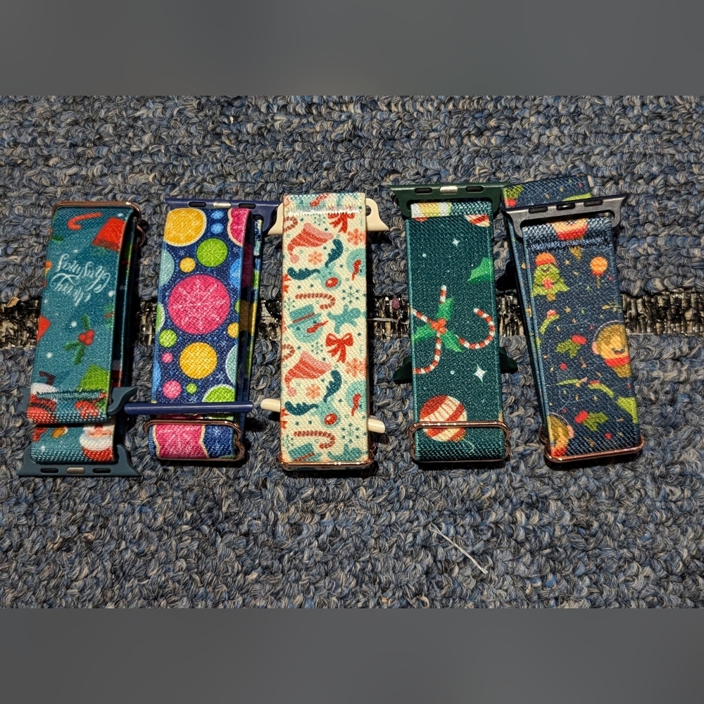 New Christmas themed nylon stretch adjustable band for Apple watch